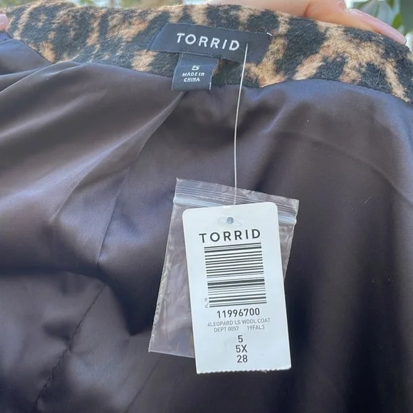 Torrid 5 Leopard 🐆 WOOL COAT